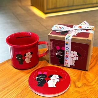 居家生活 水杯 馬克杯 陶瓷杯 大容量水杯波情侶咖啡杯馬克杯水杯兔子狗狗可愛杯子禮物陶瓷杯禮盒裝