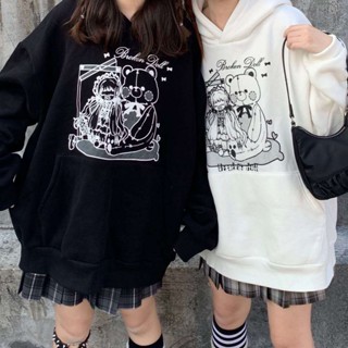 地雷系 地雷系衣服 y2k y3k 亞文化 原宿風 日系甜酷連帽衛衣女可愛加絨加厚秋冬新款軟妹情侶款外套女ins潮