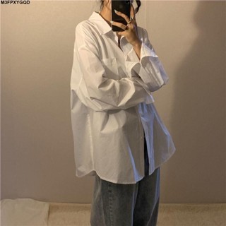 白襯衫 長袖 韓系ing白色襯衫女秋季新款韓版學生寬鬆長袖襯衣港風復古設計感百搭上衣