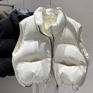 女羽絨背心 外套背心 羽絨棉背心 女保暖背心 冬季背心 羽絨馬甲 高品質白鴨絨馬夾韓版立領麵包服羽絨服馬甲背心時尚