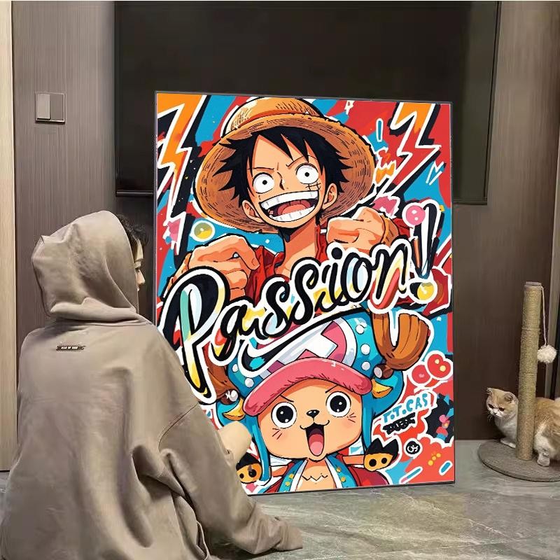 ❤️桃園出貨 現時特賣✨海賊王Passion數字油畫2025新款手工diy填充手繪填色涂色裝飾畫