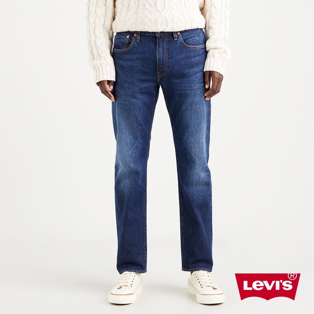Levis 502上寬下窄舒適窄管牛仔褲 / 精工深藍染刷白 / 彈性布料 男款 29507-1091 熱賣單品
