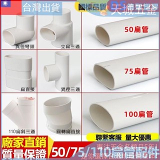 👉免運齣清 PVC扁管50 63 75110橢圓扁管配件 大全地漏移位器 洗衣機下水移位