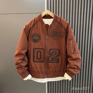 喬總潮裝店🔥 【店鋪熱銷】2024 寬鬆 潮牌 刺繡 圓領 外套 男冬季 美式 潮流 情侶 休閒 貼標 棒球服 夾剋