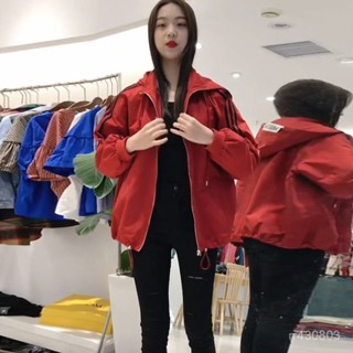 短外套女春秋2024新款潮時尚韓版風衣百搭寬鬆大碼連帽休閒棒球服