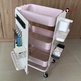 💖適用於宜家拉斯克小推車洞洞板合頁連線神器小推車升級旋轉置物架-很哇塞