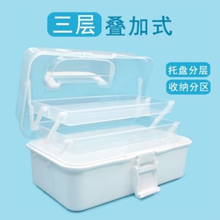 低價出售🌈美術生工具箱小學生一年級畫畫用畫箱三層折疊繪畫家用美甲收納盒