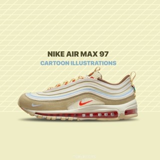 Nike Air Max 97 拼接 卡其 奶油色 米白 白 綠色 橘色 氣墊 男女款 DX6037-781