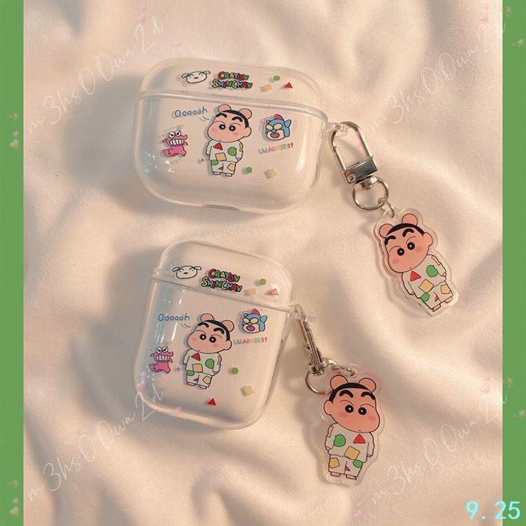 ins卡通蠟筆小新適用airpods1/2代無線藍牙耳機殼3代pro保護套