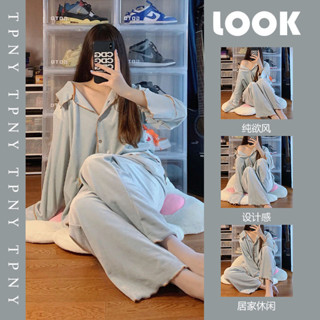 YC家🎀熱銷爆款 可愛睡衣 甜美睡衣 女生睡衣 睡裙 連衣裙 加厚 甜美荷葉邊德絨睡衣 長袖長褲 家居服❤