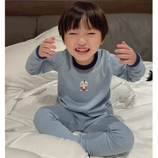 ☁小雲朵☁【現貨】 童裝 兒童套裝 男女童睡衣 居家服 長袖長褲 秋冬 德絨 保暖 圓領 中小童 奧特曼