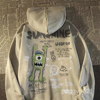 臺灣出貨 女生衣服 帽T連帽衛衣美式 大學T男女生同款韓版大呎碼 oversize 刷毛 加絨 長袖上衣M0023A
