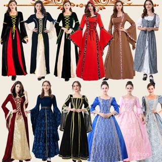 【臺灣出貨】萬聖節歐美宮廷風歐洲女王硃麗葉cos中世紀歐洲女王宮廷公主禮服