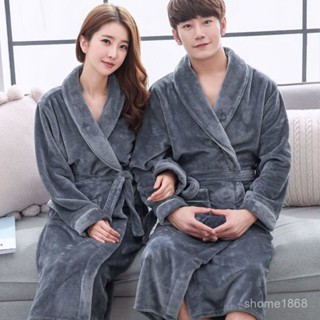 高質量-虧本📣男士睡衣女士睡袍加厚法蘭絨浴袍情侶家居服珊瑚絨秋冬季秋天冬天 Z7GY