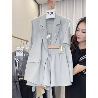 韓版西裝套裝 女裝 女生套裝 夏天西裝 小香風套裝 短袖西裝 西裝短褲 職業套裝 小西裝 西褲 夏天套裝 短袖西裝套裝