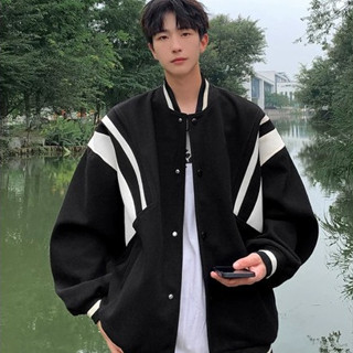 美式拼接飛行員夾克男 春秋季 新款 日系 復古 棒球服 情侶 潮牌 大碼 寬鬆 休閒 外套（WYH440）【壹號站】