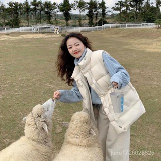 白鴨絨馬甲 羽絨背心女生 馬甲背心外套 無袖外套 羽絨馬夾冬季新款女立領收腰修身無袖休閒白鴨絨羽絨馬甲外套1018 UC