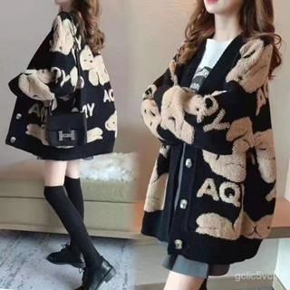 毛衣外套 春秋冬季女裝 不起球毛衣 新款慵懶風針織衫 韓版寬鬆針織開衫 時髦外套 長袖外套 針織長袖 寬鬆外套 女開衫