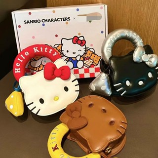 桃園有貨 hello kitty迷你玩趣夾心餅幹包 手提包 化妝包 口紅包 可愛卡通斜挎包 日常 通勤 手機包 零錢包