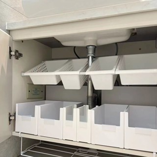 衛生間收納 牙膏牙刷收納 廚房下水槽置物架免打孔可伸縮櫥櫃收納盒衛生間角架 Q68P