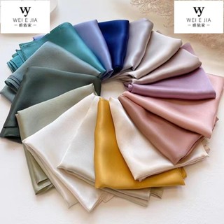 【唯家】23色素色小方巾 70*70cm 絲巾 女小領巾 紅色絲巾 藍色絲巾 春夏季職業銀行空姐 薄款圍巾 純色絲巾