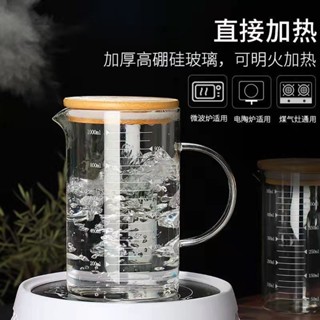 🔥臺灣24H🔥耐高溫 烘焙量杯子 加厚量杯 帶刻度玻璃杯 帶蓋家用 可微波爐牛奶杯