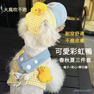 【臺灣發貨】寵物 可愛背心 狗狗帽子 春秋夏季 小狗胸背 寵物 可牽引衣服 小型犬 貓咪裝飾