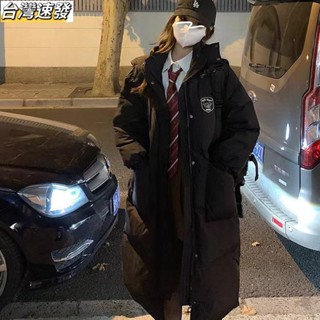 免運！長版外套 保暖外套 韓版外套 羽絨棉服女冬2025年新款中長款ins加厚過膝棉襖oversize韓系棉衣-大碼必備