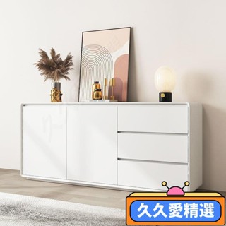 【熱銷】白色烤漆餐邊櫃現代簡約靠墻儲物櫃鬥櫃輕奢玄關櫃櫃子實木置物櫃JJAJ