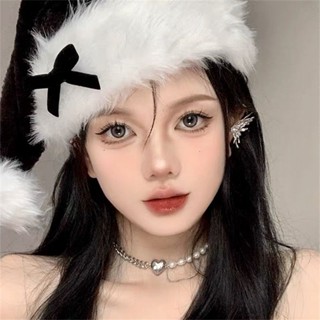 蝸居生活館🔆聖誕節帽子 聖誕帽裝飾蝴蝶結聖誕禮物紅色長絨聖誕帽子網紅聖誕節禮物佈置 針織帽 拍照道具 帽子