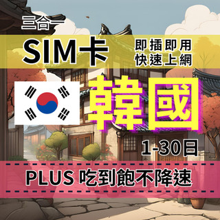 【實體卡】【1至5天】上網喫到飽 SKT電信 韓國上網喫到飽 不降速 PLUS喫到飽不降速 韓國旅遊上網-T