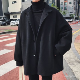 優選精品 ins冬季韓版潮流男風衣寬鬆呢大衣休閒中長款加厚ulzzang毛呢外套