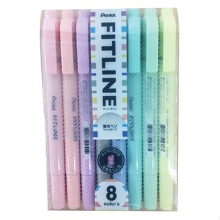 PENTEL 飛龍 FITLINE 雙頭螢光筆 粉彩 8色組 SLW11P 馬卡龍 【金玉堂文具】