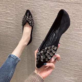 女新款平跟歐美風鞋子單鞋淺口內增高尖頭2025年時尚平底春季絨麵樂福鞋 懶人鞋 懶人鞋 黑色鞋子 小皮鞋 日系鞋 通勤鞋