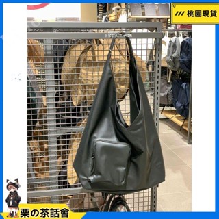 慄の茶話會 ins 日系大容量托特包 軟包包相機包2024新款潮時尚包包女 慵懶風軟皮單肩購物袋三角包 黑色 灰 l.j