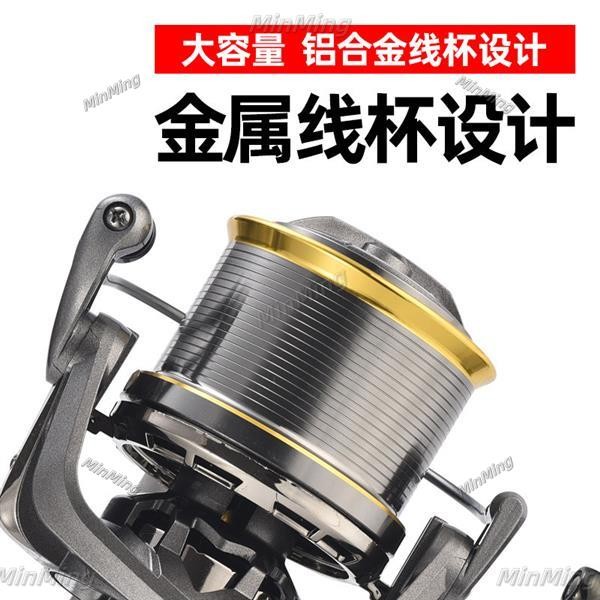 漁綫輪 捲線器 水滴輪 科邁龍遠投輪無間隙紡車輪斜口錨魚輪錨桿海竿14000型漁輪魚綫輪