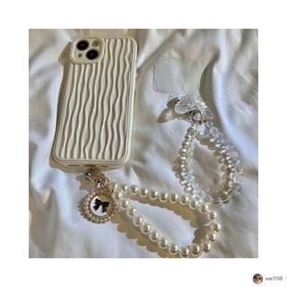 台灣出貨💕清清💕ins手機掛繩 ins氣質韓風少女心珍珠手鏈手腕帶適用蘋果手機殼華為DIY串珠