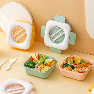 【臺灣現貨】限時塑膠飯盒食品級方形帶蓋微波爐高顔值便攜保溫餐盒日用餐廚