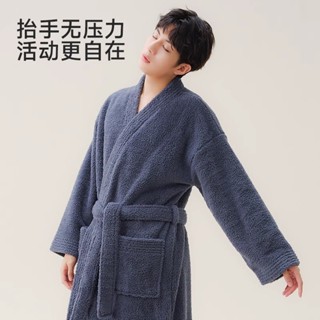 方方💗珊瑚絨睡袍 加長加厚款珊瑚絨睡袍男女情侶 保暖睡袍 浴袍 連身睡衣 男女款睡衣 秋冬加厚睡袍雙麵加厚款睡袍男秋冬季