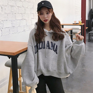【Sweet Oversize】春秋2024新款韓版慵懶風pp home短款衛衣女連帽寬鬆長袖加絨外套