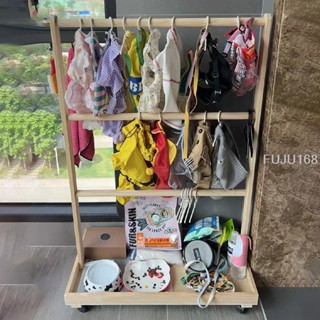 寵物衣架實木掛衣架狗狗臥室落地小型衣櫃室內小貓家用桿收納簡易 -FUJU生活
