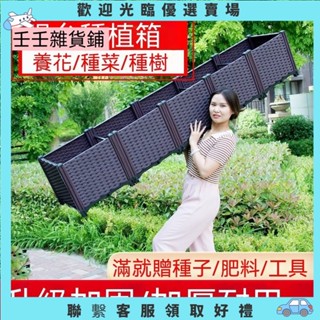 【壬壬雜貨鋪】蔬菜種植箱 種菜神器 家庭陽臺種菜盆 樓頂特大號花箱 長方形塑膠花盆 長槽花盆 長型花槽 種菜盆 盆栽容器
