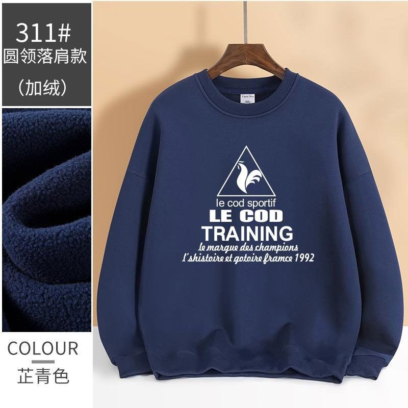 法國公雞圓領衛衣秋冬款潮牌寬松大碼重磅加絨加厚衣服百搭不起球321