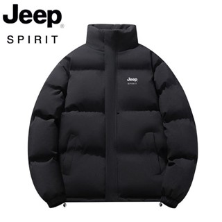 羽絨服 保暖外套 羽絨外套 羽絨外套男 衝鋒衣 輕羽絨外套JEEP吉普羽絨服男士冬季棉衣大碼立領寬鬆加厚上衣保暖外套潮