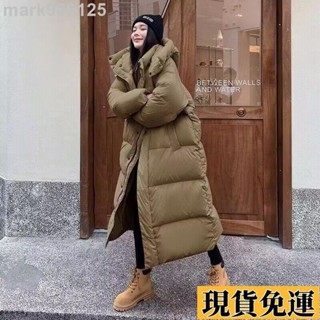 🌺臺灣限時低價🌺 2024爆款羽絨棉服長款過膝韓版寬鬆連帽 長版羽絨外套 雪國外套 長版大衣 大尺碼外套女冬天