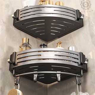 品質優選衛浴🛠🛠槍灰色浴室置物架 免打孔浴室收納架 太空鋁免釘無痕廁所馬桶置物架 轉角雙層三層層架置物架 衛浴收納