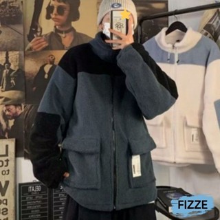 潮流拼接撞色棉服 韓版休閒外套 冬季棉衣外套 刷毛加厚 長袖外套 男生外套 BCY8809【FIZZE】