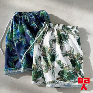 【自己人】夏季 海灘褲男 速乾褲 加大款沙灘褲男女士情侶潮夏季海邊度假游泳沙灘速幹短褲五分花褲寬鬆(MJDK114)