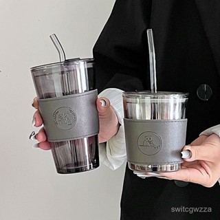 挑戰最低價🏆杯子ins喝水高顔值吸管杯玻璃杯家用大容量水杯辦公室咖啡杯情侶 SSRK