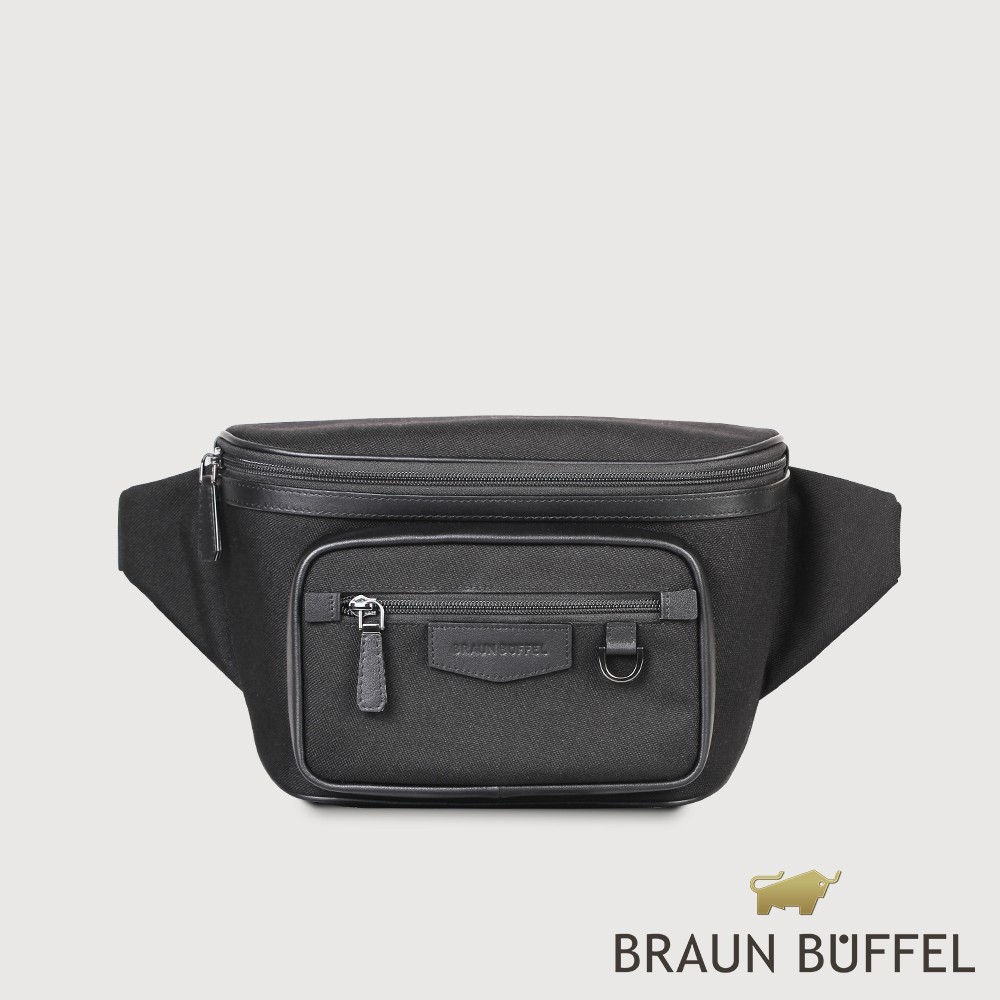【BRAUN BUFFEL 德國小金牛】台灣總代理 吉普 腰胸包-黑色/BF535-07-BK